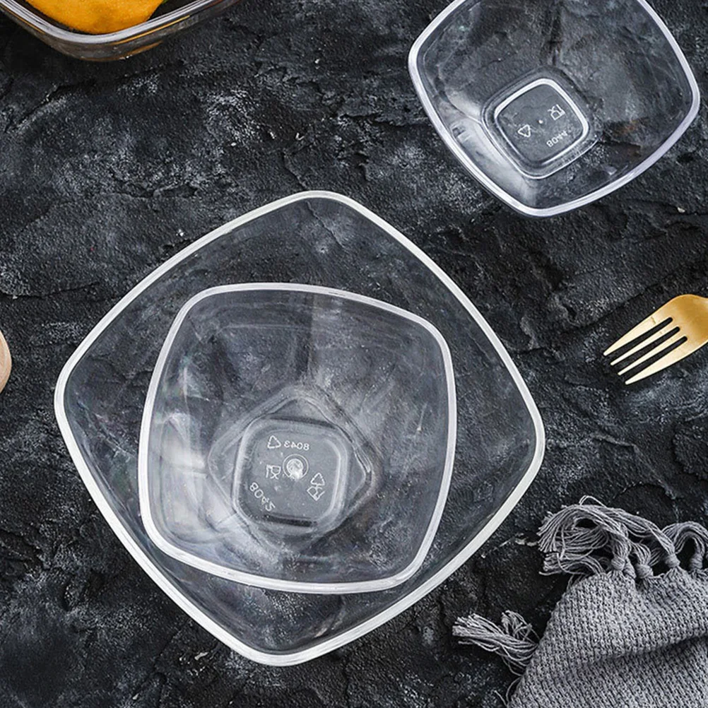 

1pc Acrylic Cold Dish Large Vegetable Salad Serving Clear Transparent Food Storage Bowl Resistant Fall Big Capacity Dessert