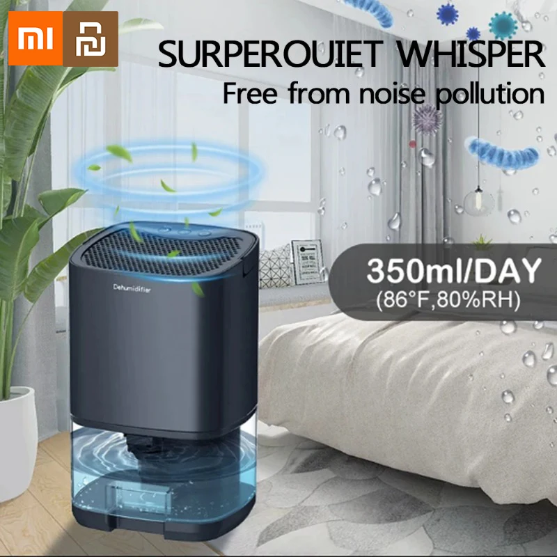 Xiaomi Portable Dehumidifier for Air Filter Home Mini Dehumidifier Bedroom Office Silent Moisture Absorption Small Dehumidifier