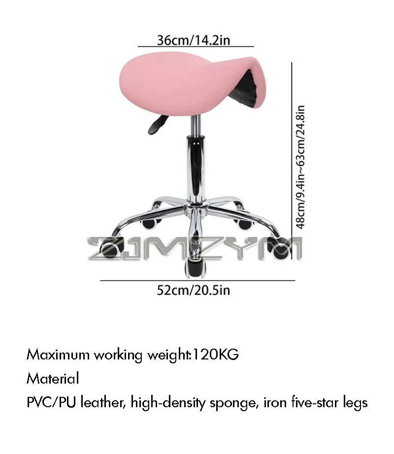 Solid Swivel Foot Saddle Stool with Backrest for Cosmetology Shop Technician Dental Spinning Lift Adjustable Height Chair - view 4