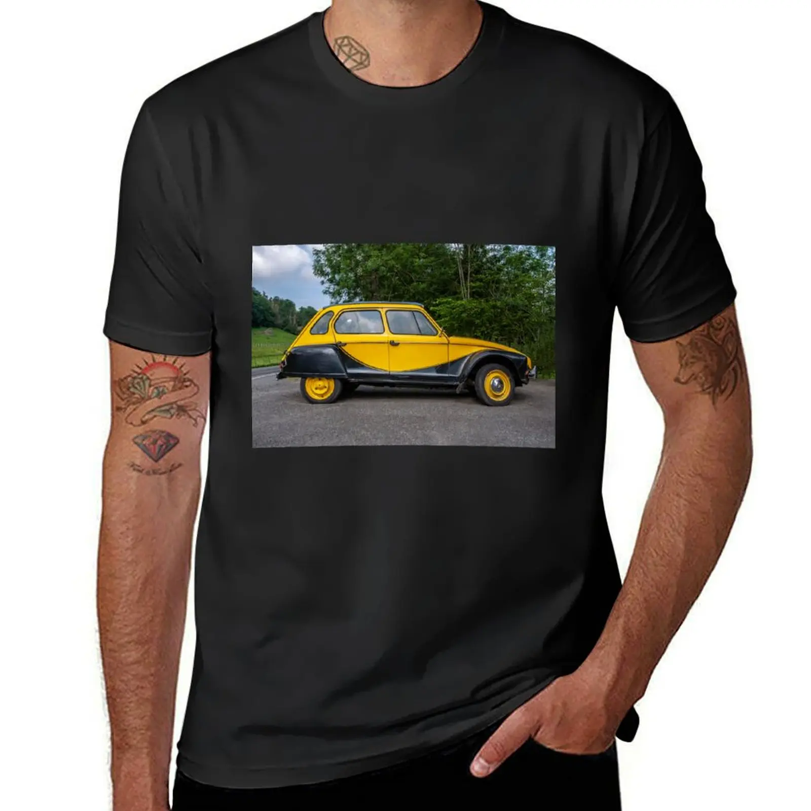 

Citroen Dyane in Yellow/Black T-Shirt basketball graphic tees topping cotton graphic tees big and tall t shirts for men