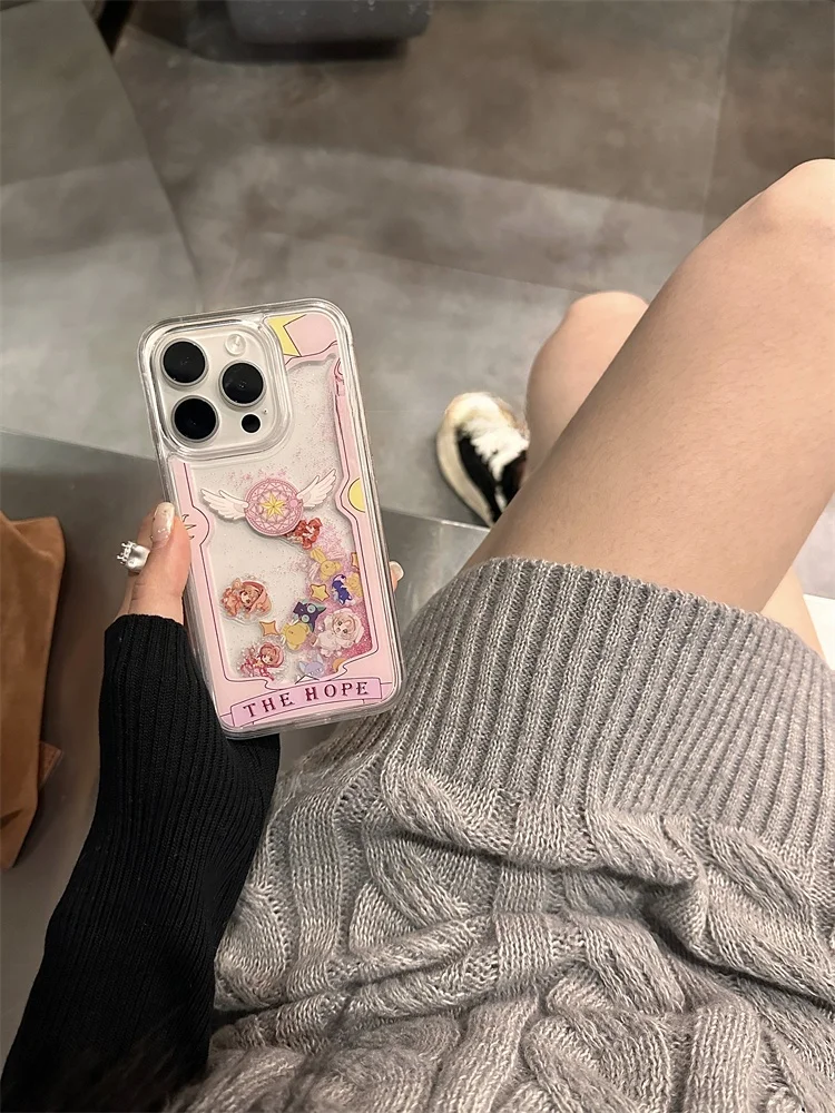 حافظة Guanview Ins Girl's Heart اللامعة ذات الرمال المتحركة متعددة الاستخدامات، صغيرة الحجم، متوافقة مع iPhone 6 pro Max وAp...