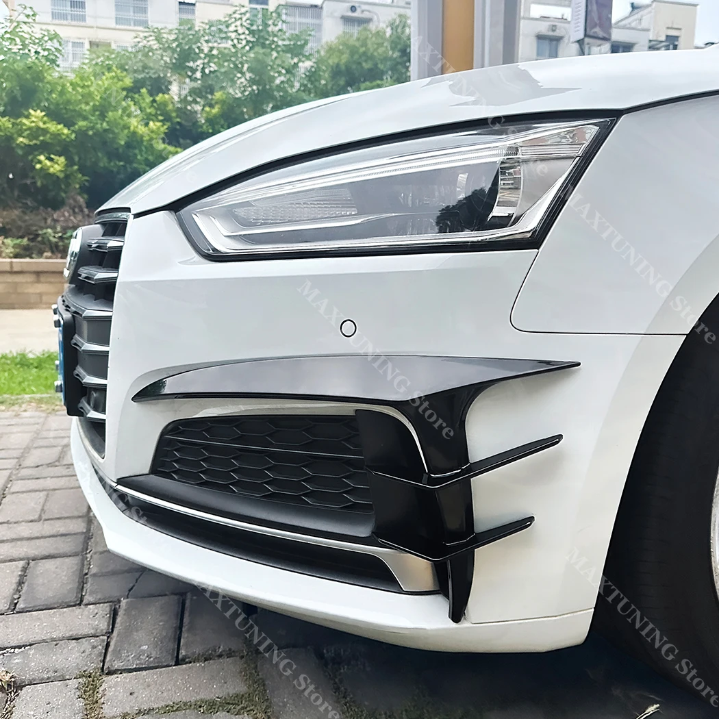 

Передний бампер, разделитель губ, канавки для Audi A5 S5 F5 Sline Pre-facelift 2017-2020, нож крыла, противотуманная фара, рамка, крышка, решетка, обвесы