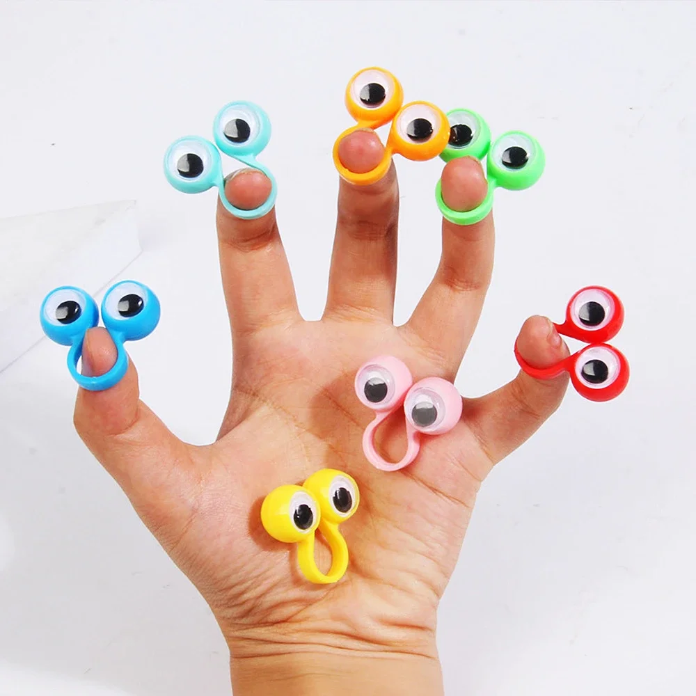 50/100Pcs Fun Eye Ring Finger Puppet Toy Set for Kids Boy Girls Birthday Party Baby Shower Gift Pinata Halloween Gift Decoration