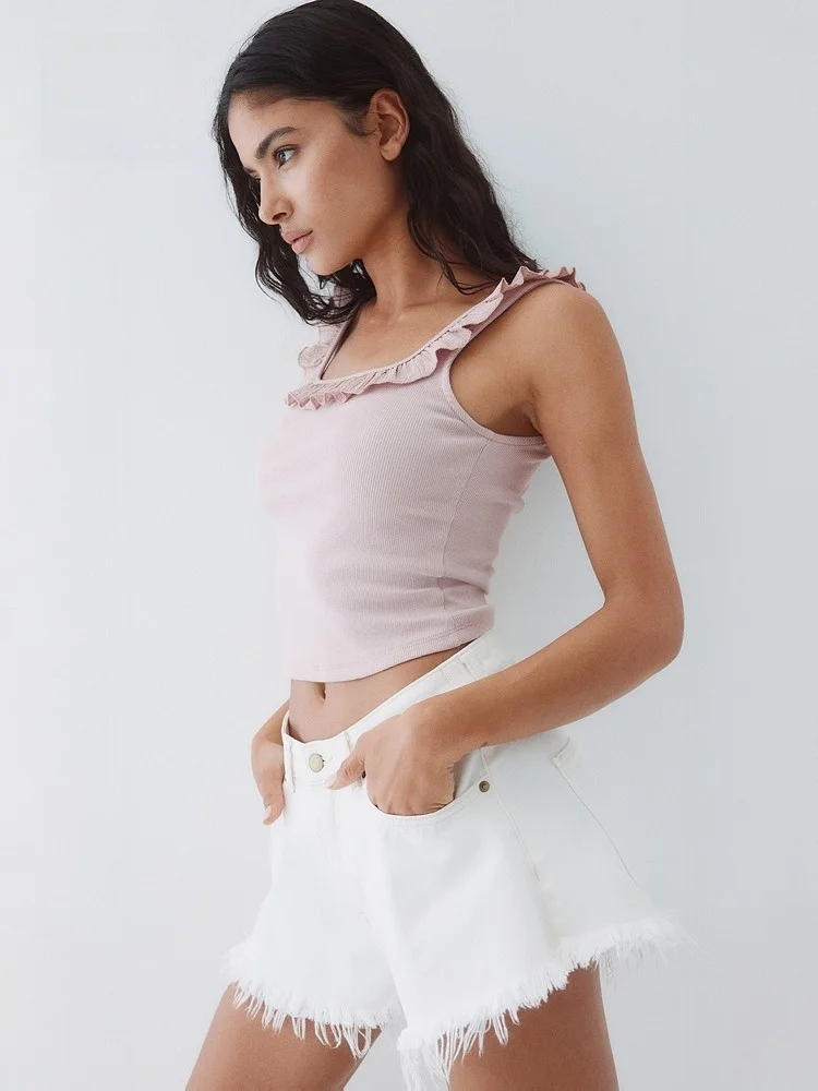 

Женский жилет Sweet Sle H & M, новый летний жилет 296487, тонкий хлопковый и спандекс, повседневный, удобный, дышащий