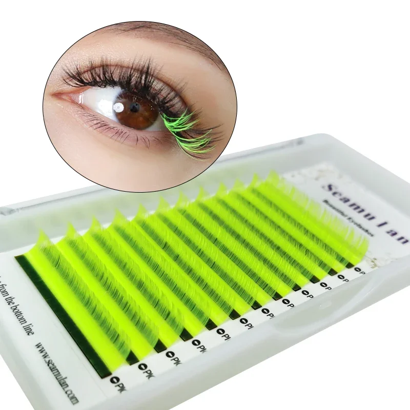 Colorful Lashes Eyelash Extension Individual Eyelash Mink Fake Rainbow Lashes Colored Makeup for Beauty Faux Cils Maquiagem