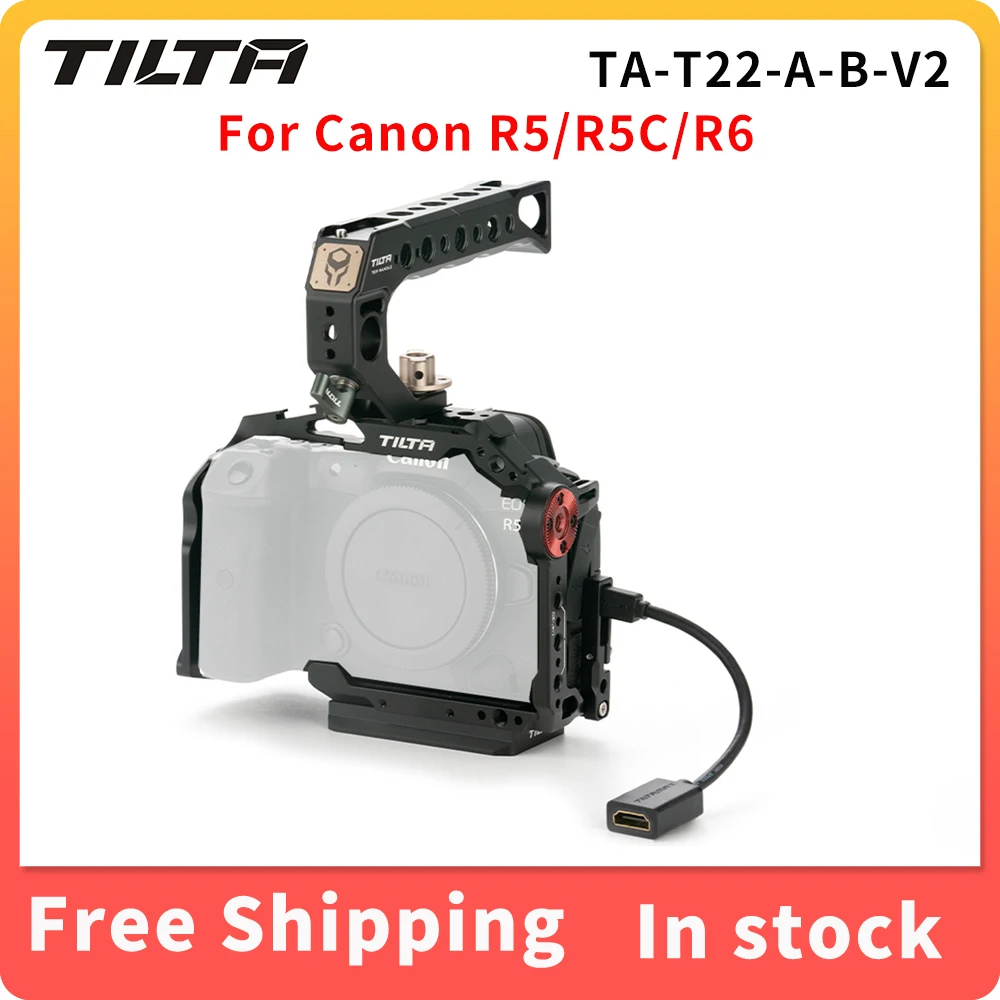 

TILTA TA-T22-A-V2 Full Camera Cage for Canon R5/R6 with Most Baseplates / Quick Release Plates via 1/4"-20 Threads