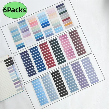6 แพ็ค 1200 แผ่นโปร่งใส Sticky Notes Self-Adhesive สําหรับ Annotation หนังสือ Clear Notepads Memo บุ๊คมาร์ค Pad แท็บ