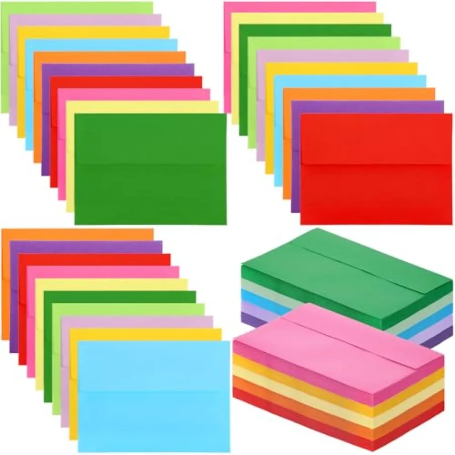 

300 Pieces Invitation Envelopes for 5.5 x 8.5 Inch Cards Peel and Press Rainbow Seal Mailing Envelopes for Letters Photos Cards