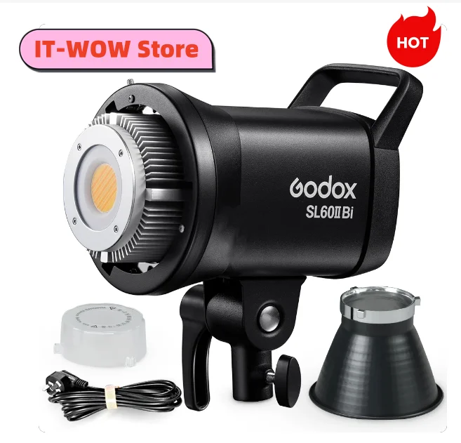 Godox-luz LED COB SL60IIBi para vídeo, 2800-6500K, 2,4G, inalámbrica/Control Bluetooth, luz continua, montaje Bowens para grabación de vídeo