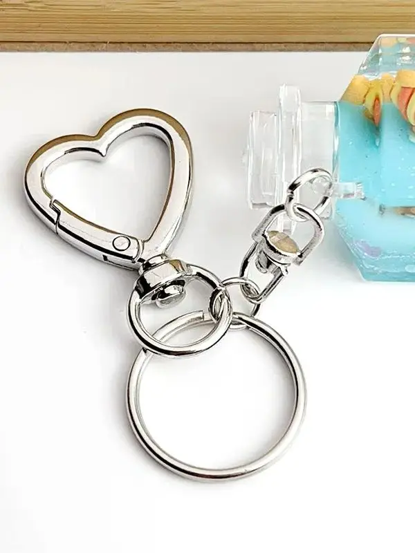 6-12Pcs Metall Herzförmigen Verschluss Zink-legierung Liebe Schlüsselbund Haken Schnalle Auswurf Schnalle DIY Tasche Spielzeug anhänger Anschluss Zubehör – Detail 1