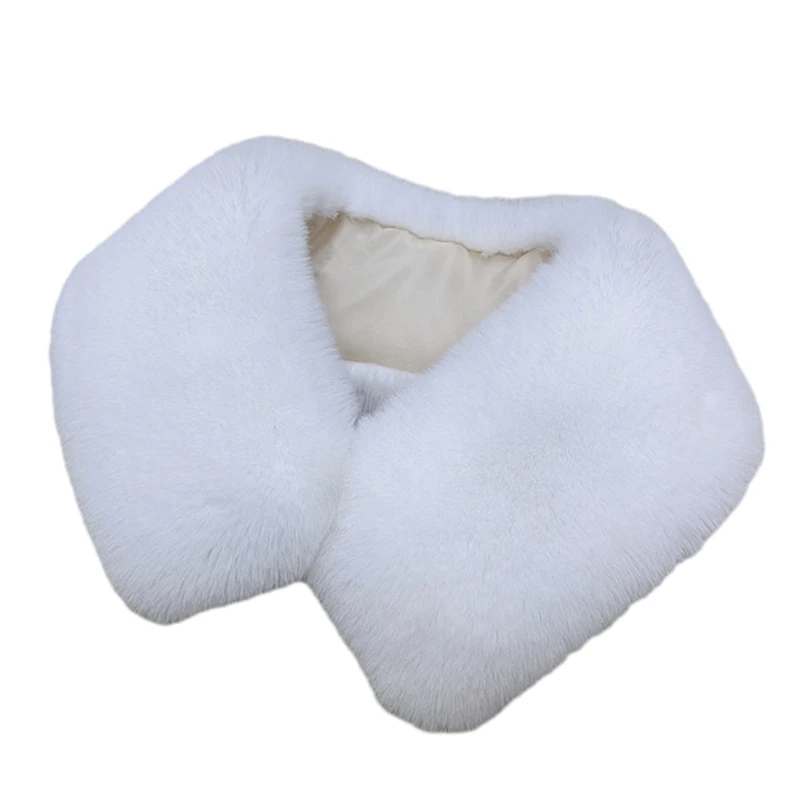 Imitation Rabbit Hair Scarf Women Furry Collar Shawl Solid Color Winter Detachable Fuzzy Fake Collar Wrap Vintage Scarf