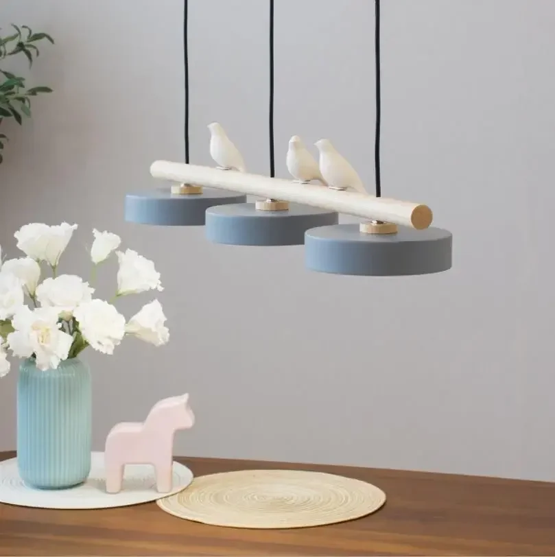 

Lamp dining room chandelier three heads about bar chandelier dining table personality dining room wooden bird chandelier creativ