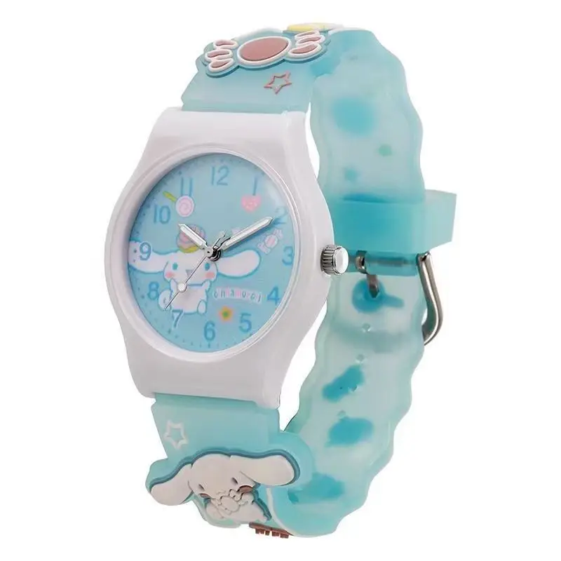 Sanrio 3D Pattern Child Wrist Watch Hello Kitty Cinnamoro Waterproof Quartz Watch Kuromi Cartoon Christmas Watchband Kids Gift