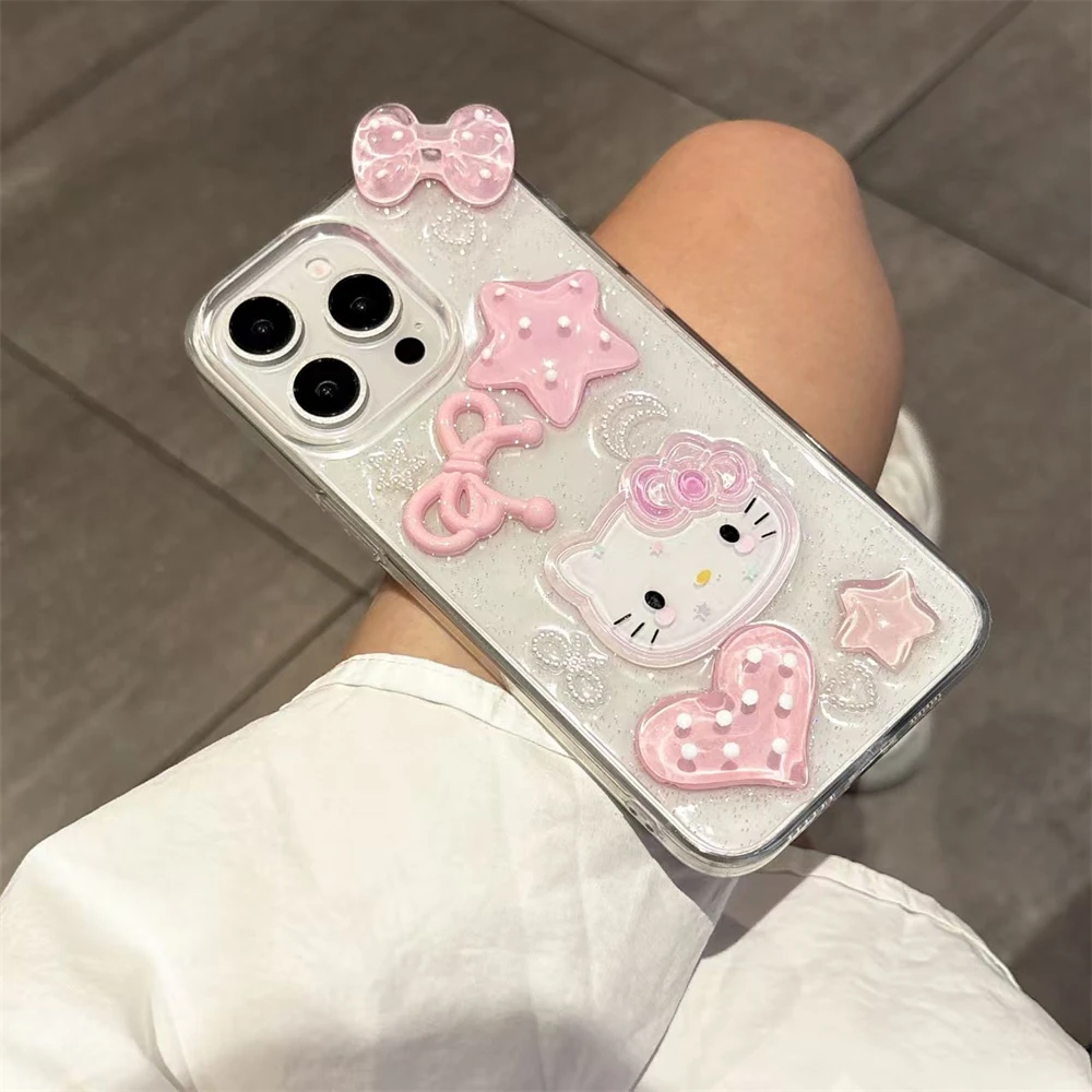 Jelly Candy Color Mini lazo rosa amor corazón funda de teléfono para iPhone 17 16 15 14 Plus 13 12 11 Pro Max protección de lente cubierta de chica