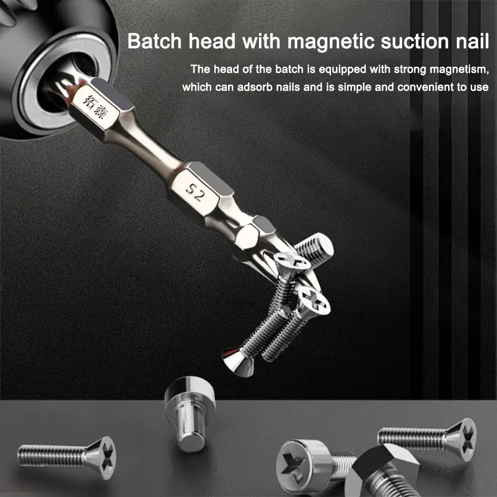 65/100mm Cross Bit Non-slip Anti-rust Cross Screwdriver Bit S2 High Hardness Magnetic Hand Drill Bit