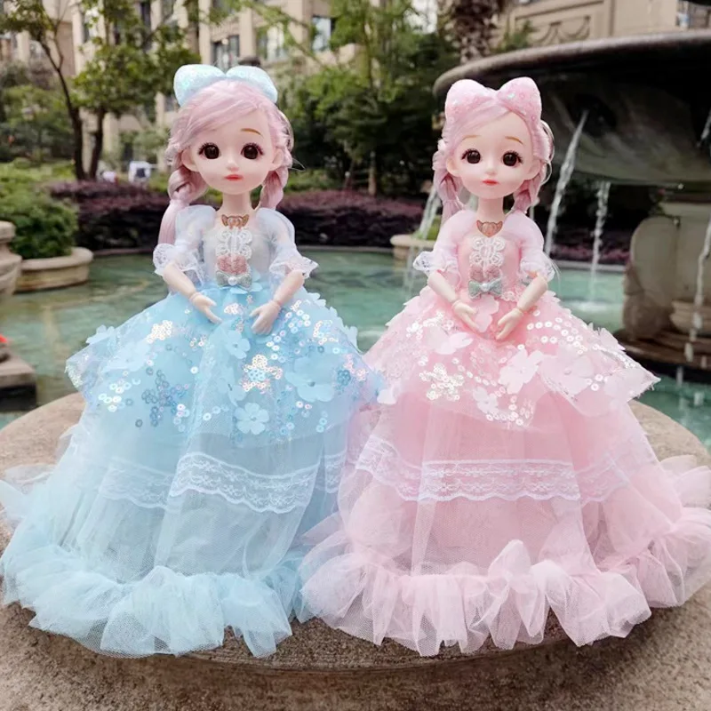 30cm Girl Princess Doll Toy Multi-jointed Movable Beautiful Wedding Dress With Music Princess Doll Kids Play House Toys Gifts