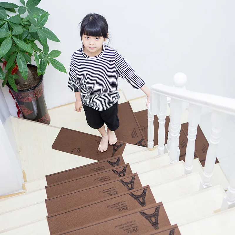 

Lovely Pattern Non-Slip Solid Wood Carpet Stair Treads Floor Stair Protectors Wash Mat Acetate Fiber Stair Anti-skid Carpet