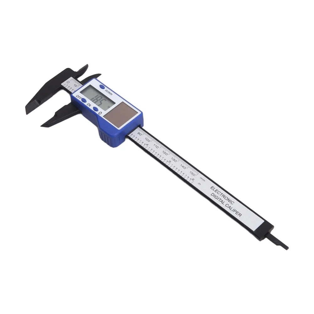 0-150mm Solar Powered LCD Digital Caliper Carbon Fiber Plastic Vernier Measuring Tool Set For Inspection Hardware Tools