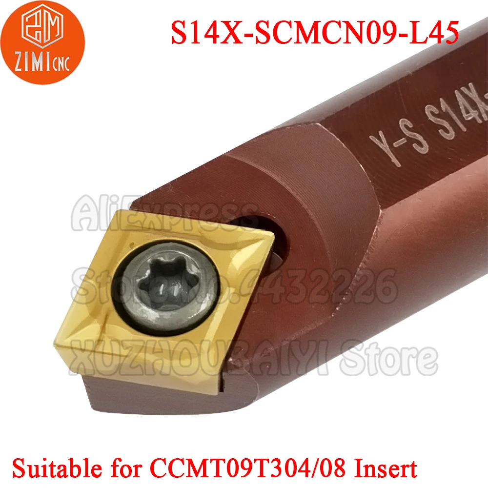 1p S14X-SCMCN09-L45 S14X SCMCN09-L45 S14X SCMCN09 L45 токарные инструменты Cutter Toolholder и CCMT09T304 CCMT09T308 карбидная вставка