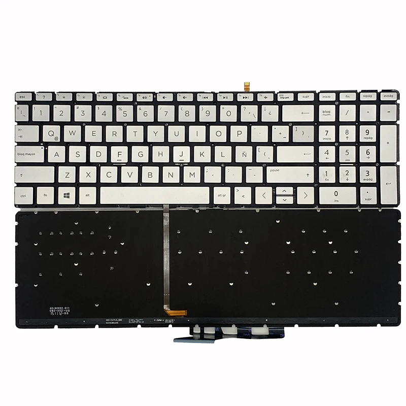 

New Latin Backlit Laptop keyboard for HP Pavilion 15-DA 15-DB 15-DX 15-DR 250 G7 255 256 G7 15-CN 15-CS 15-CR 15-CW Silver