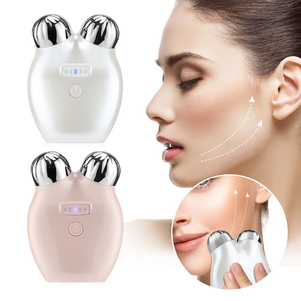 Face slimming face toning device skin tightening microcurrent toning facial skin roller device