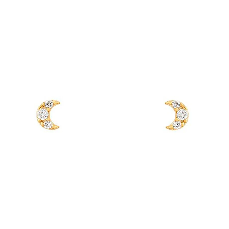 Fashion Stainless Steel Mini Cubic Zirconia Pierced Studs Earring For Women NOVA Lightning Star Moon Cartilage Piercing Jewelry