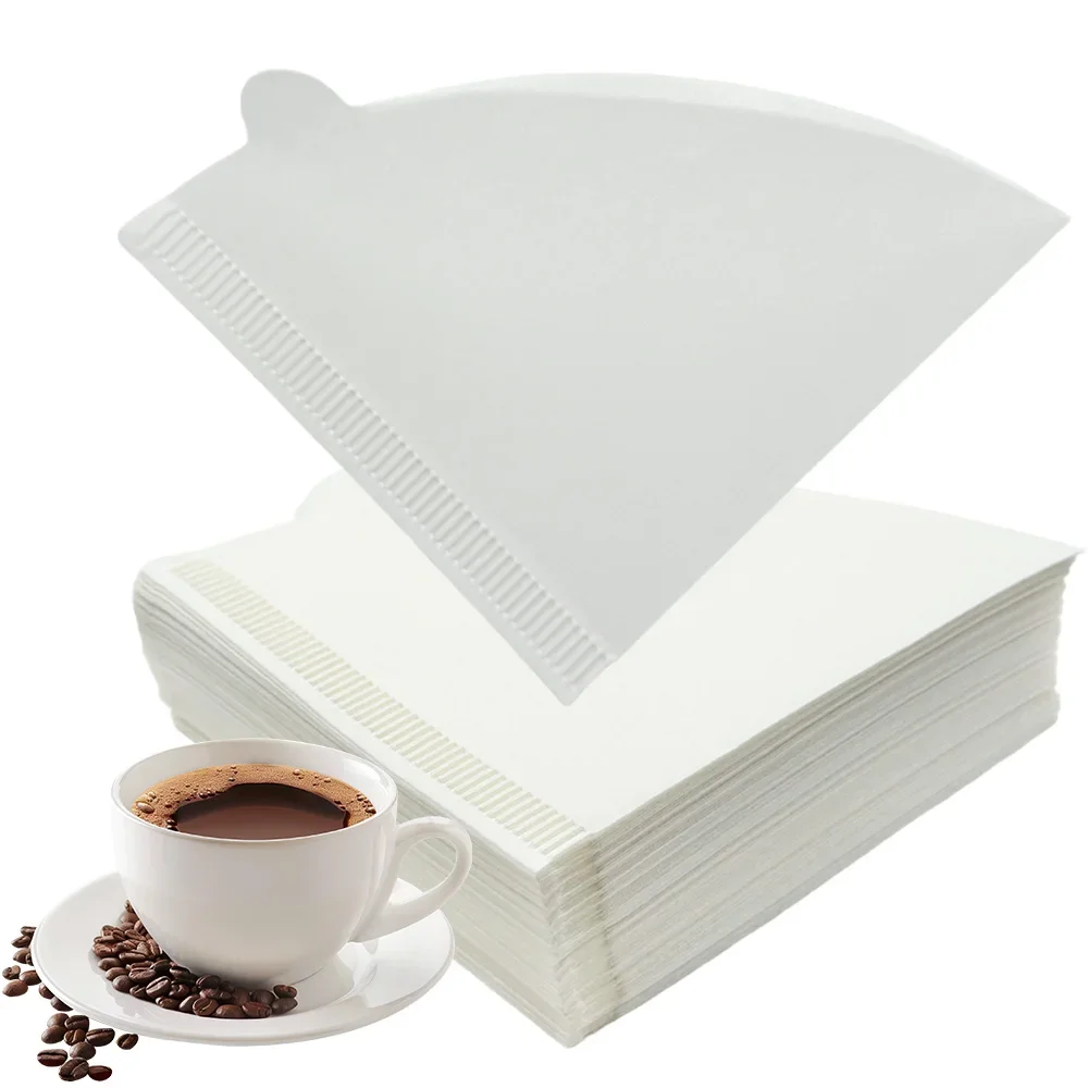2-4 Cup Cone Coffee Filters Disposable Natural Paper for Pour Over Drip Coffee Maker Leak-proof Tear-resistant Sturdy