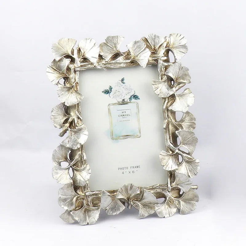 Creative Retro Golden Picture Frame American Ginkgo Leaf Suitable for Decorative Painting 4 Inch 6 Inch Photo Frame