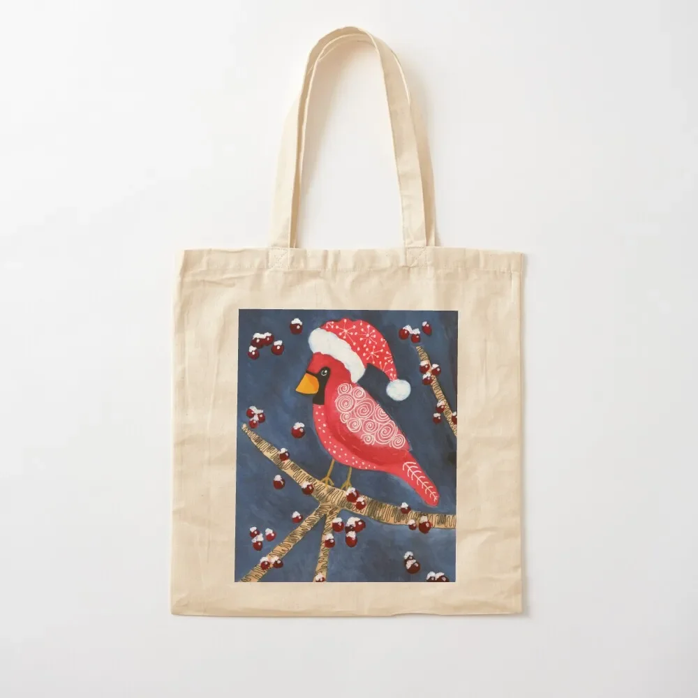 

Santa Cardinal Tote Bag Women's shopping bag custom canvas bag