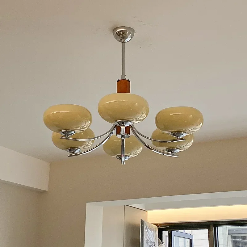Living room chandelier retro solid wood bedroom dining room study cream wind lamps