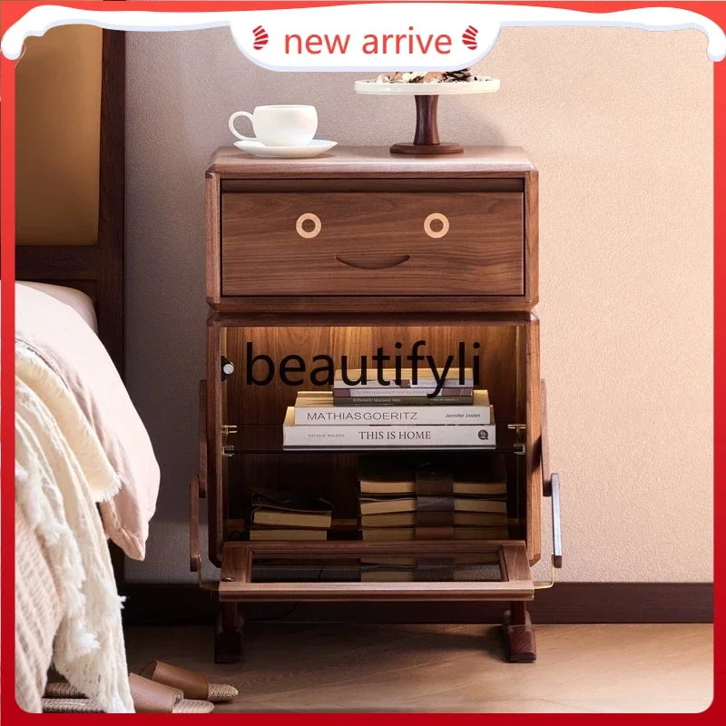 

D2520 Children's room bedside table Household sofa Side cabinet Children's fun furniture Black walnut