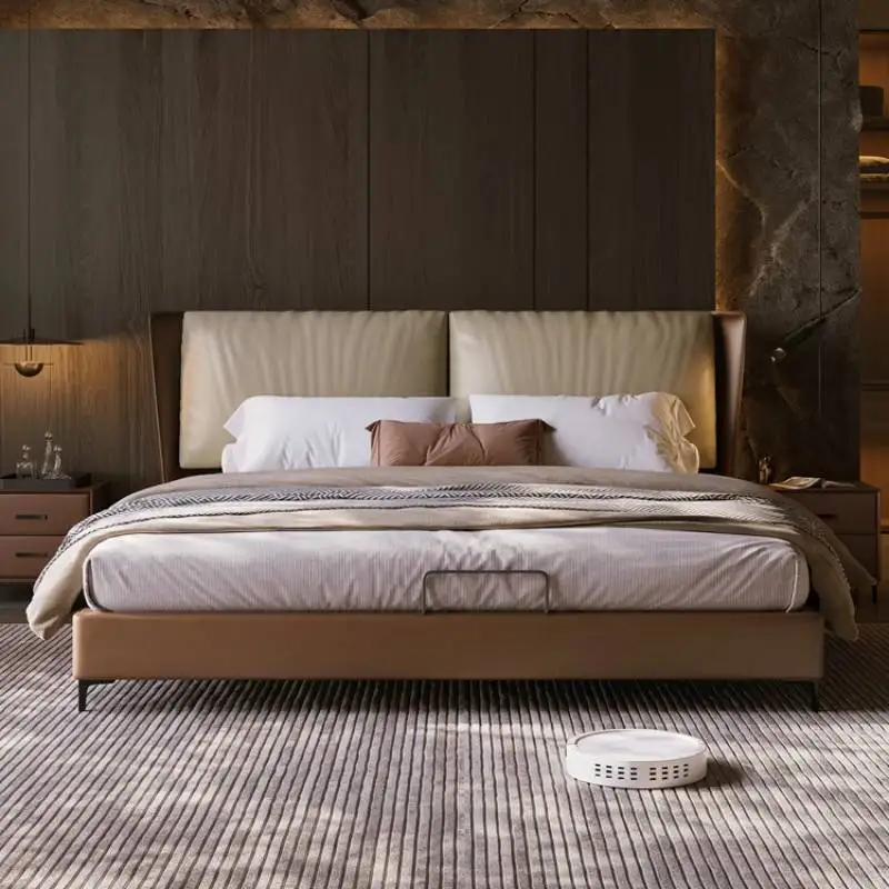 

Unique Gray Double Bed Frame Design Minimalist Modern Pliable Double Bed Frame Wooden Japanese Cama Matrimonial Furniture Home