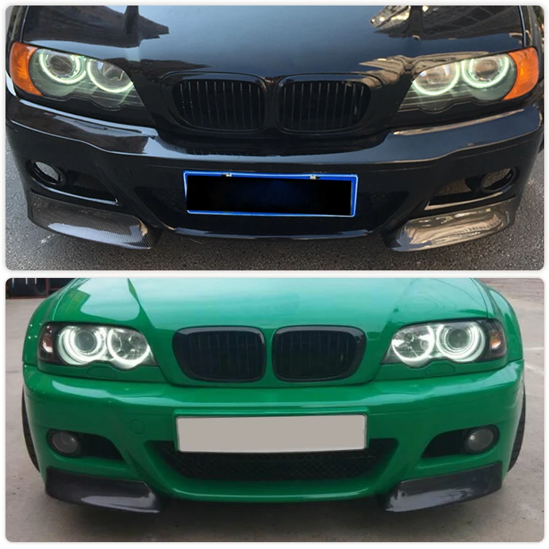 Car Front Bumper Splitters Lip Spoiler for BMW 3 Series E46 M3 Coupe 2000-2006 Front Splitters Aprons Cupwings Carbon Fiber