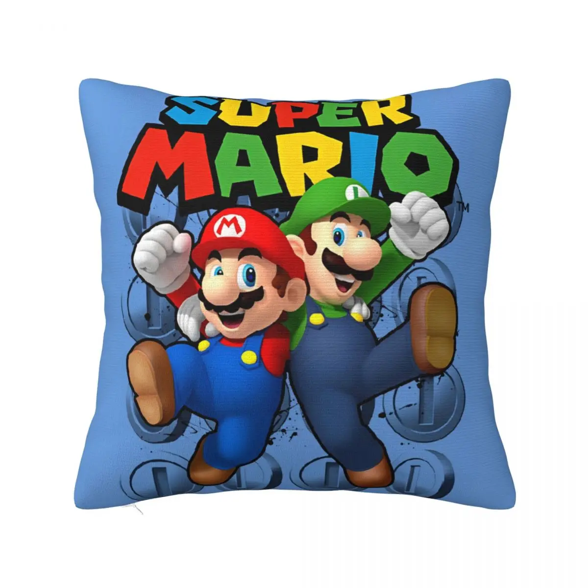 Printed Super Mario Bros Cartoon Game Pillowcase Polyester Cushion Cover Gift Anime Action Throw Pillow Case Cover Home 45*45cm