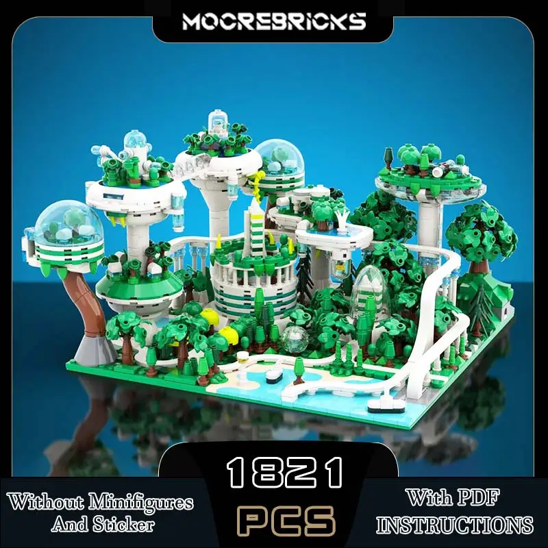 

Future Green Health City Modular Architecture Building Blocks Creative Street view Assembly Model Kid's Toys Bricks Gift