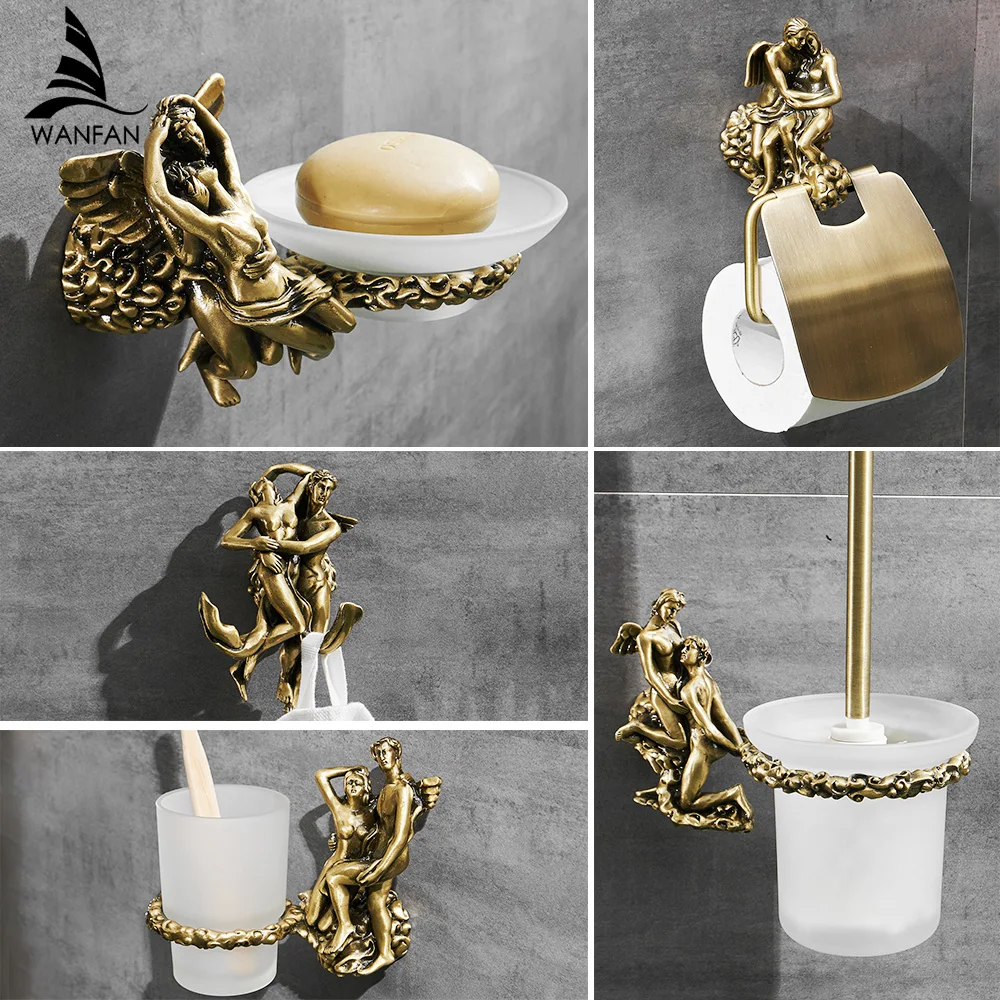 Wall-montado Romântico Banheiro Chuveiro Hardware Grupo Anel de Toalha e Robe Hooktoilet Paper Holder Toalha Bar Mb0810b