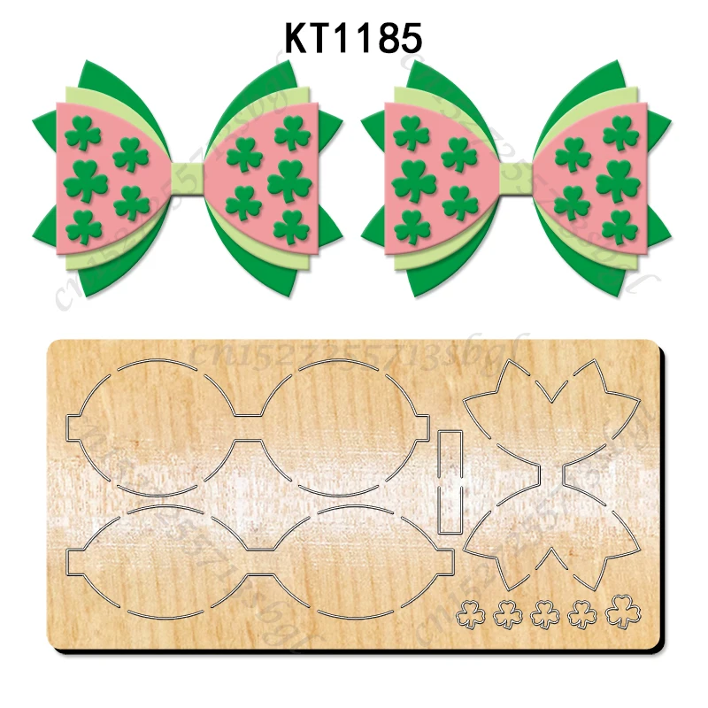 Clover, Lucky Grass Bow New Cutting Dies 2024 New Arrivals Scrapbooking 16MM Knife Suitable for Wooden Cutting Dies Machines