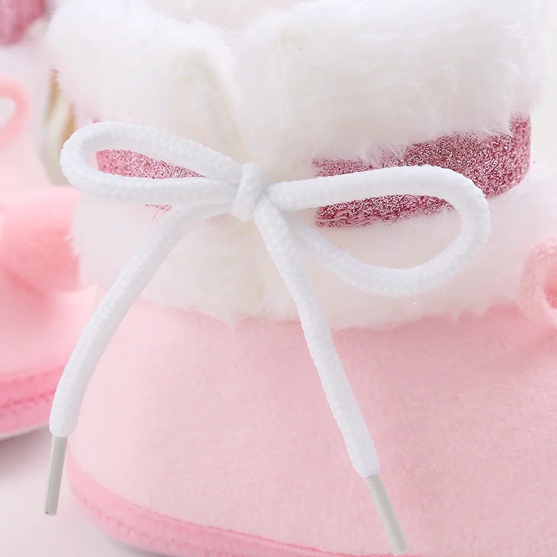 Autumn Winter Plush Warm Baby Shoes Cute Soft Newborn Snow Boots for Boys Girls Infant Casual Cotton-padded Shoes 0-18 Months