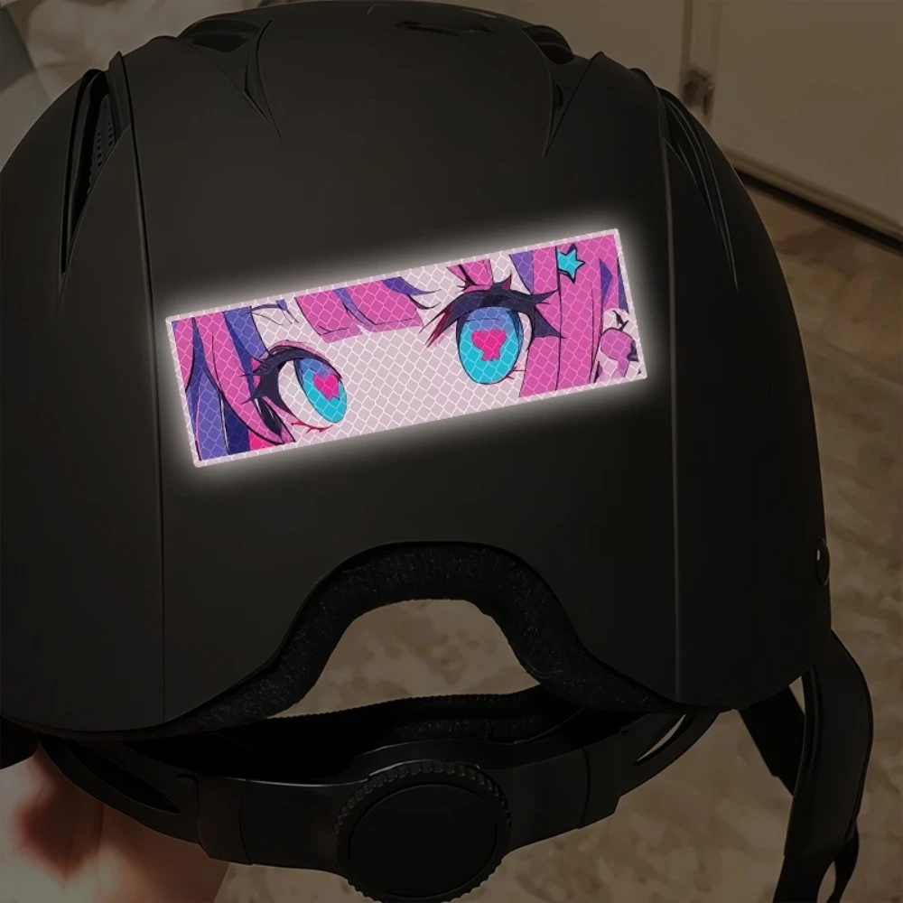 Reflective Anime Sticker JDM Peeking Eyes Motorcycle Stickers Waterproof for Car Windows Helmets Fuel Tank Safe Driving Decors