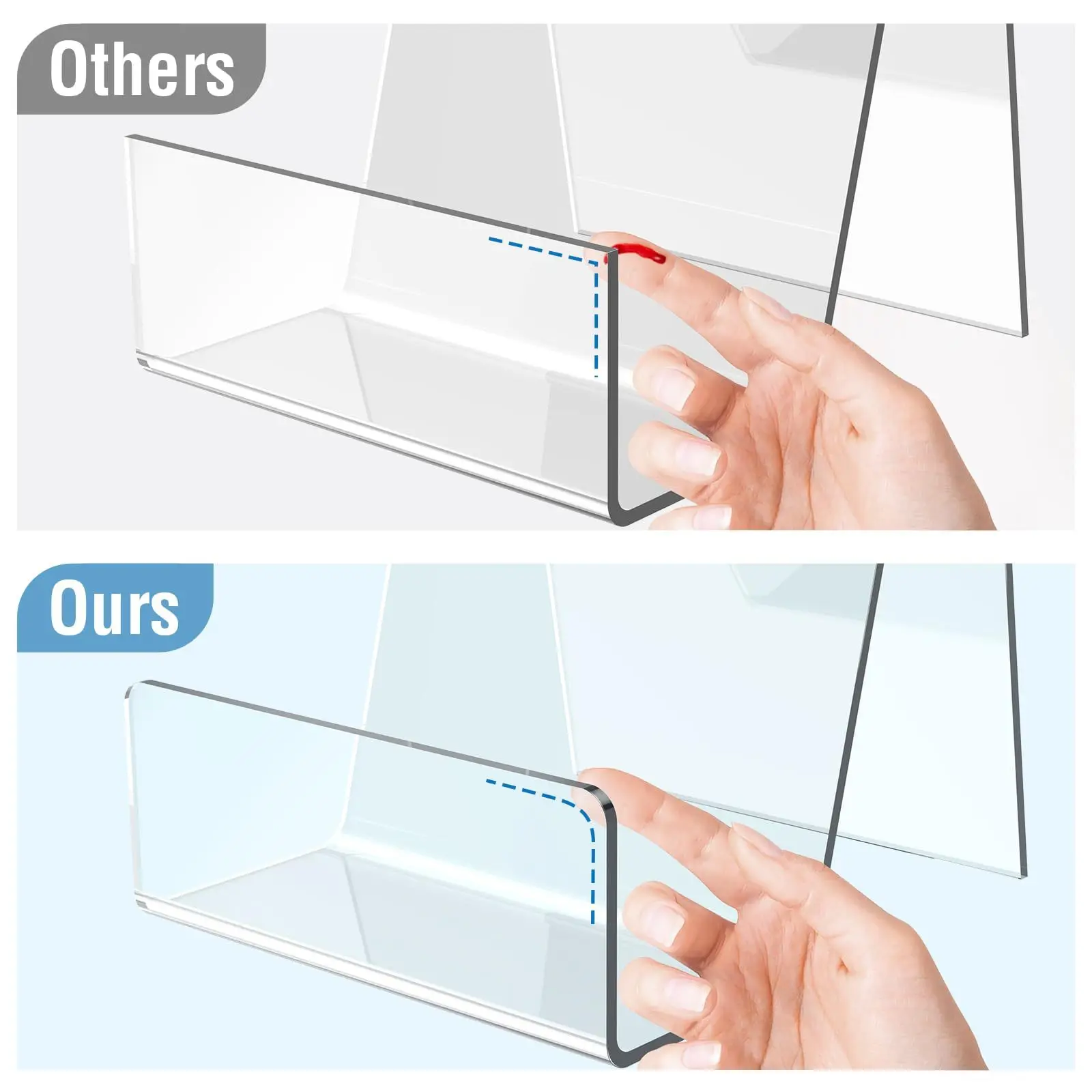 Plastic Book Stand Clear Display Easel Stand Transparent Tablet Phone Holder Photo Sign Brochure Display Rack for Shop Home