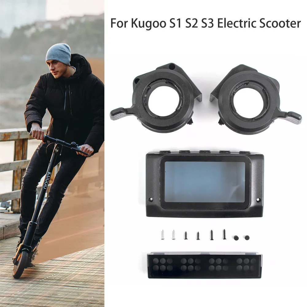 Screen Cover +Left/Right Thumb Handle Lamp Shell +Lamp Housing Kit for KUGOO S1 S2 S3 Electric Scooter Wear-resistant Spare Part