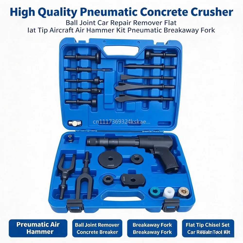 High Quality Pneumatic Concrete Crusher Ball Joint Car Repair Remover Flat Tip Aircraft Air Hammer Kit Pneumatic Breakaway Fork