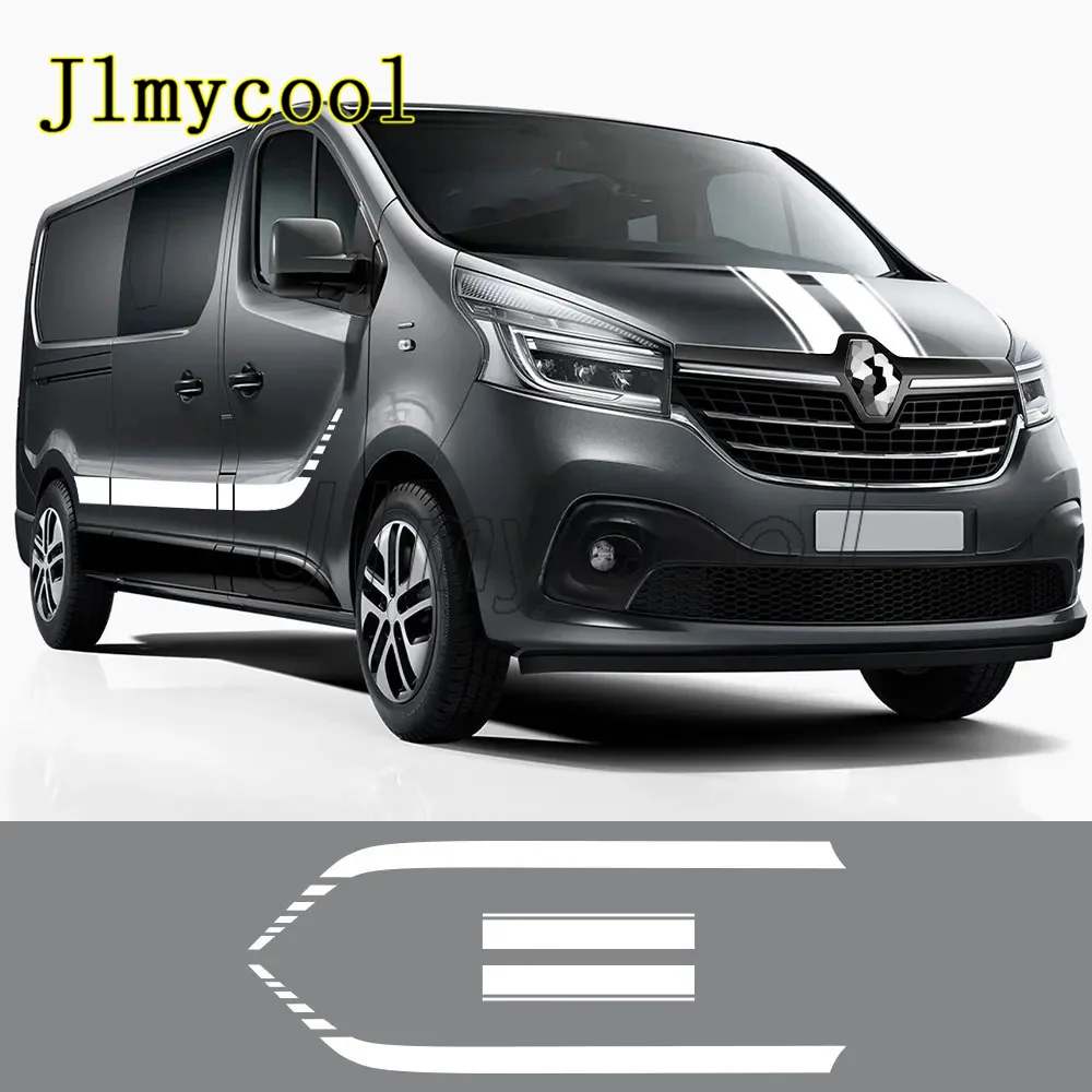 Adesivi Grafici Laterali per Porte e Cofano Auto, Pellicola in Vinile per Camper Van Renault Trafic 2 3 MK3 MK2, Decalcomanie per Tuning Auto