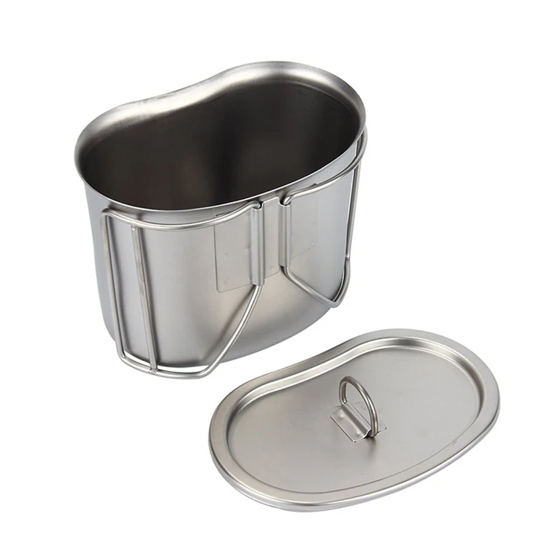 

Уличная двойная миска из нержавеющей стали 304, набор для беспорядка, американская военная Проводная ручка, столовая, для походов, легкая, для беспорядка, жестяная