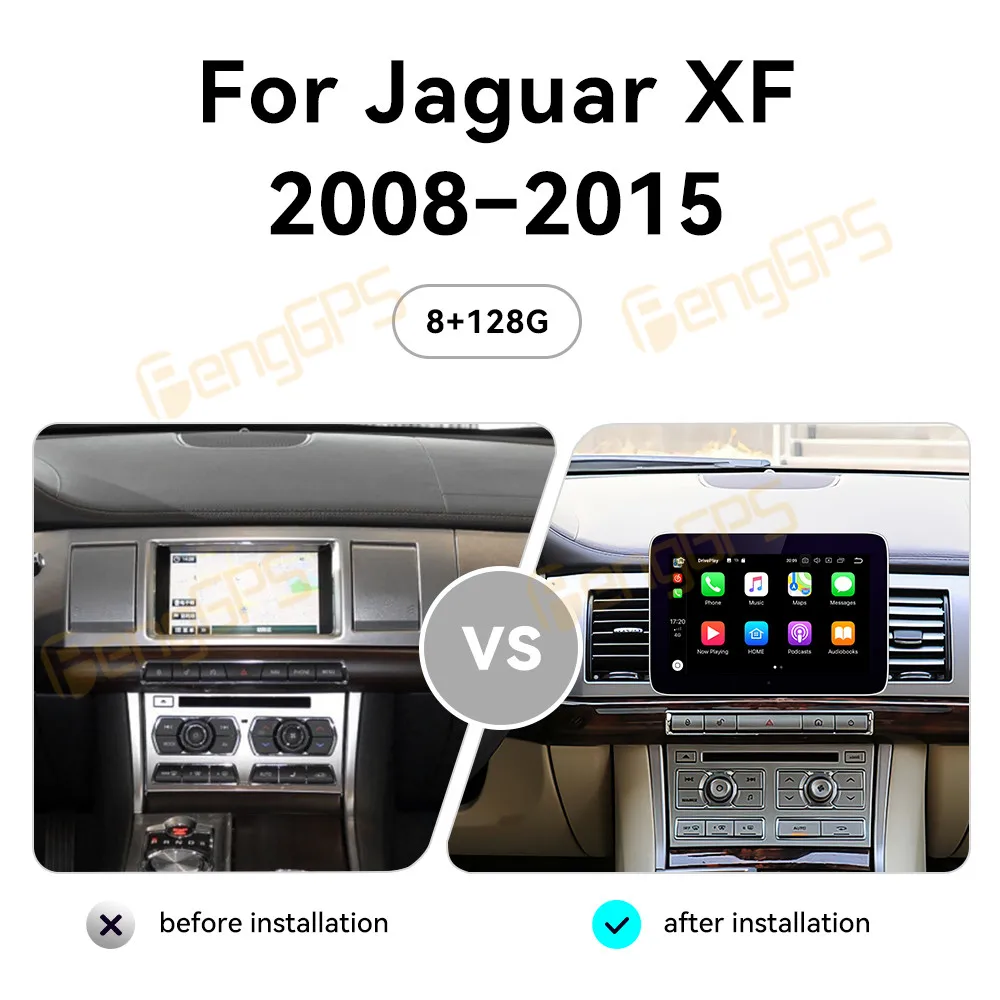 8.4''For Jaguar XF 08-18 Qualcomm Bosch Electric System Tesla Style Touch Car Screen Navigation Carplay Car Radio DSP BT 4G WIFI