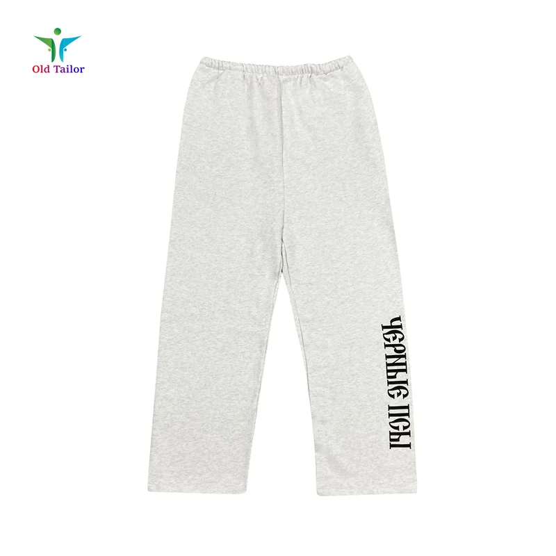 

YZY Print Russian Slogan Grey Thin Velvet Brushed Sweatpants 24ss New Men's Women's Drawstring Sweatpants