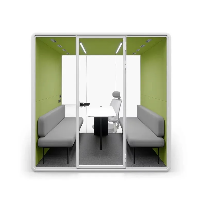 Silent Working Soundproof Office Meeting Booth Acoustic Office Phone Booth Acoustic Soundproof Glass Office Work Booth