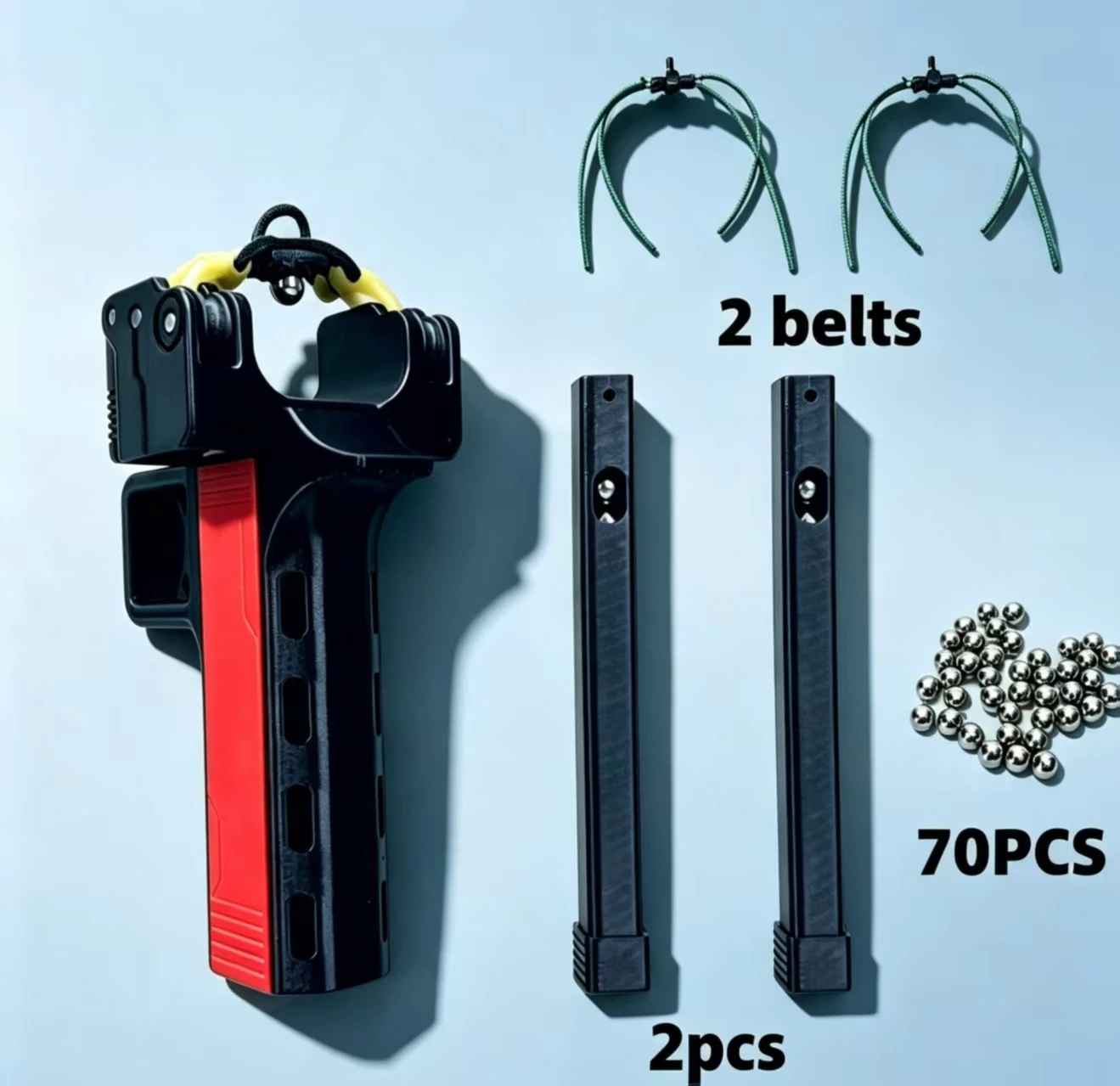 Adult Outdoor Competitive Shooting Automatic-Loading Rapid-Fire Slingshot - Comes with 2 Automatic Magazines, 2 Replacement Bands, and 70 Steel Balls. It's an Ideal Choice for Shooting Range Competitions, Outdoor Practice, and Everyday Training.