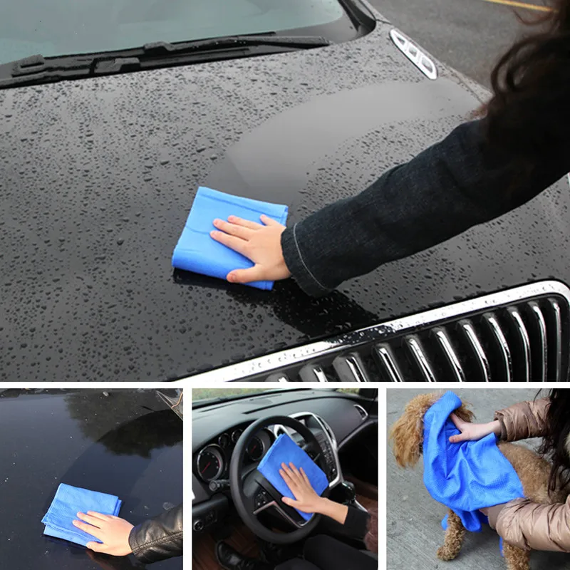 Serviette de lavage de voiture en PVA Chamois, accessoires de nettoyage de voiture, soins de voiture, livres à domicile, séchage des cheveux, gril,