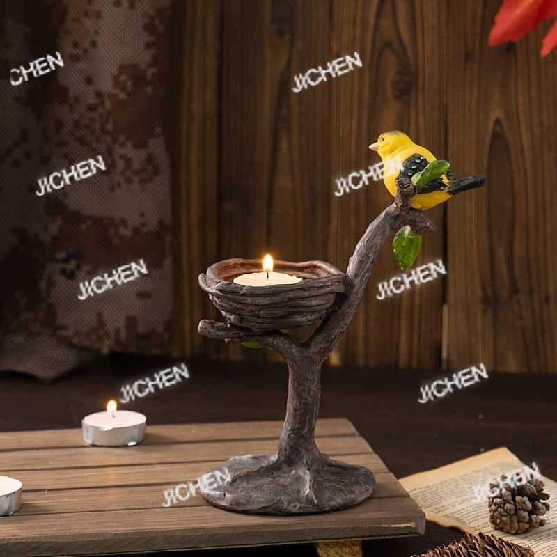 

Ретро-подсвечник JC из смолы, декоративное украшение, подставка для свечей, настольный декор для дома, аксессуары, украшения для Хэллоуина